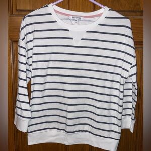 Navy and White Striped Long Sleeve Top